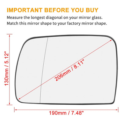 Heated Left Side Rearview Mirror Glass for BMW X5 (2000-2006)