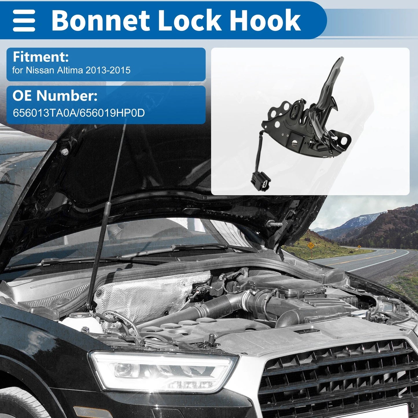 Hood Latch Assembly for Nissan Altima (2013-2015) 1 Pc