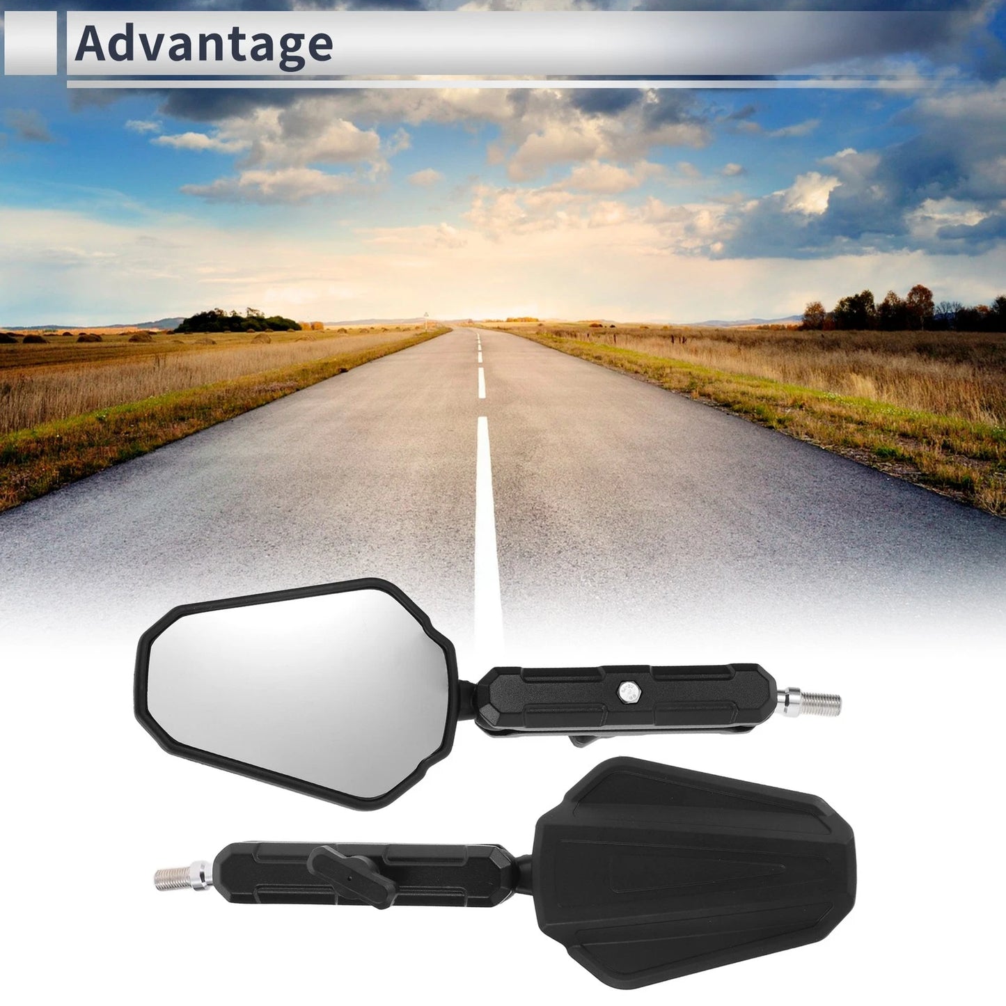 M8/M10 Motorcycle Rear View Mirrors Handlebar Mirrors Black Aluminum