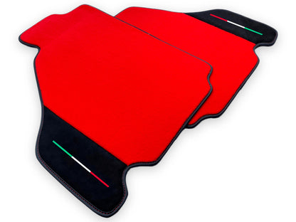 Red Floor Mats for Ferrari F430 Carpet with Alcantara Leather (2004-2009)