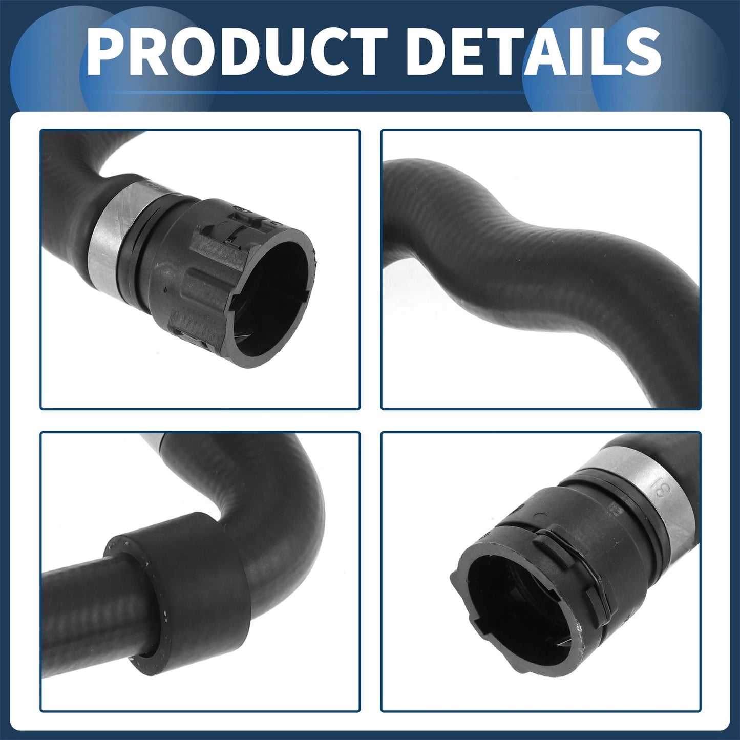 HVAC Heater Hose Rubber Black for BMW X5 3.0i (2001 - 2006)