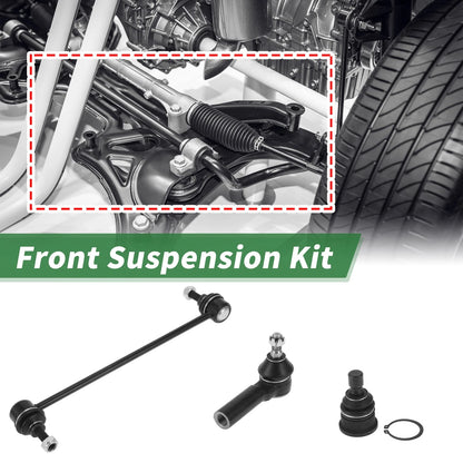6pcs Front Suspension Kit Outer Tie Rod Ends Sway Bar Links for Mazda Tribute (2001-2007)