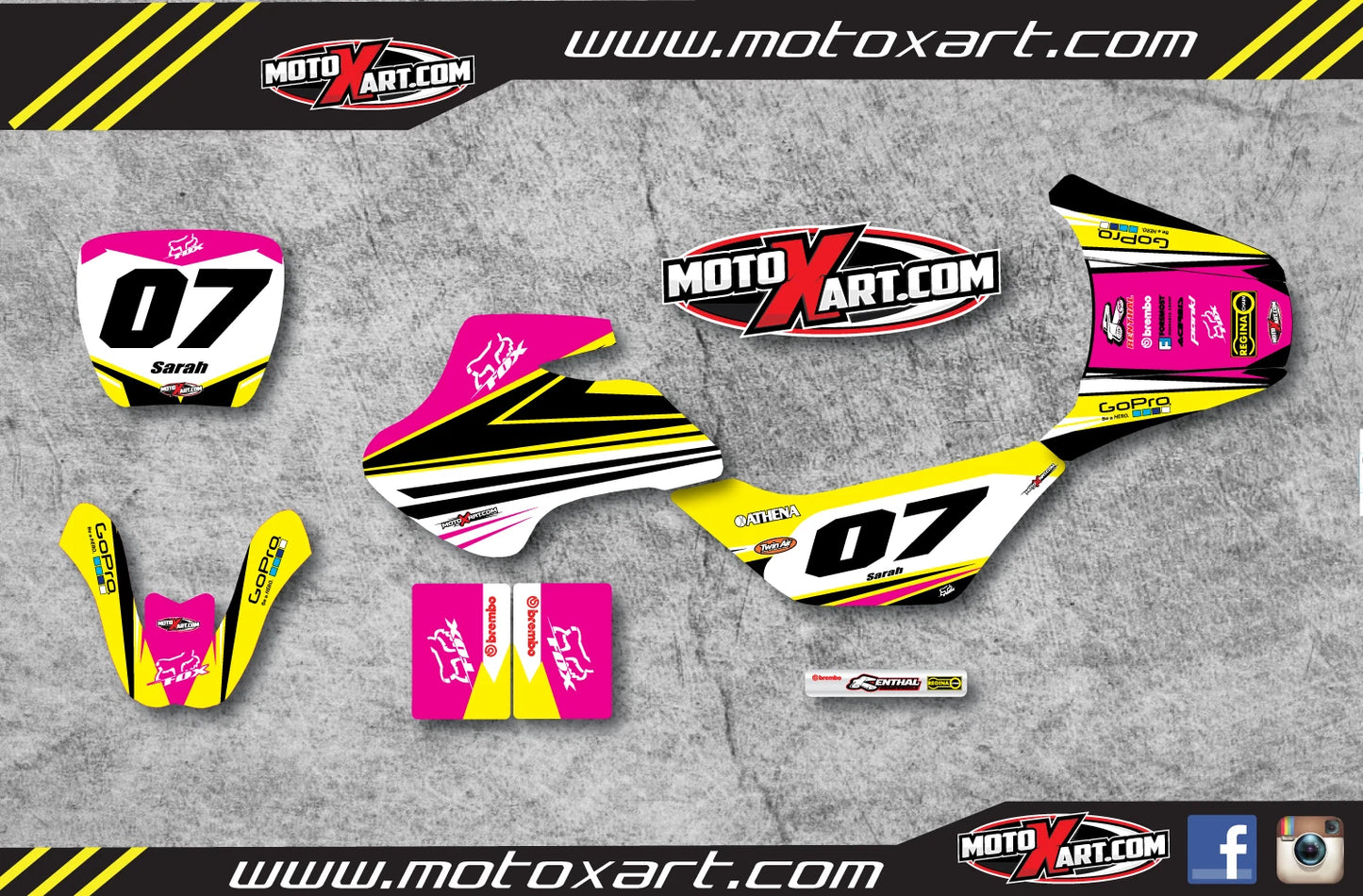 Custom Graphic Kit for Suzuki JR 50  - STRIKE PINK STYLE Stickers
