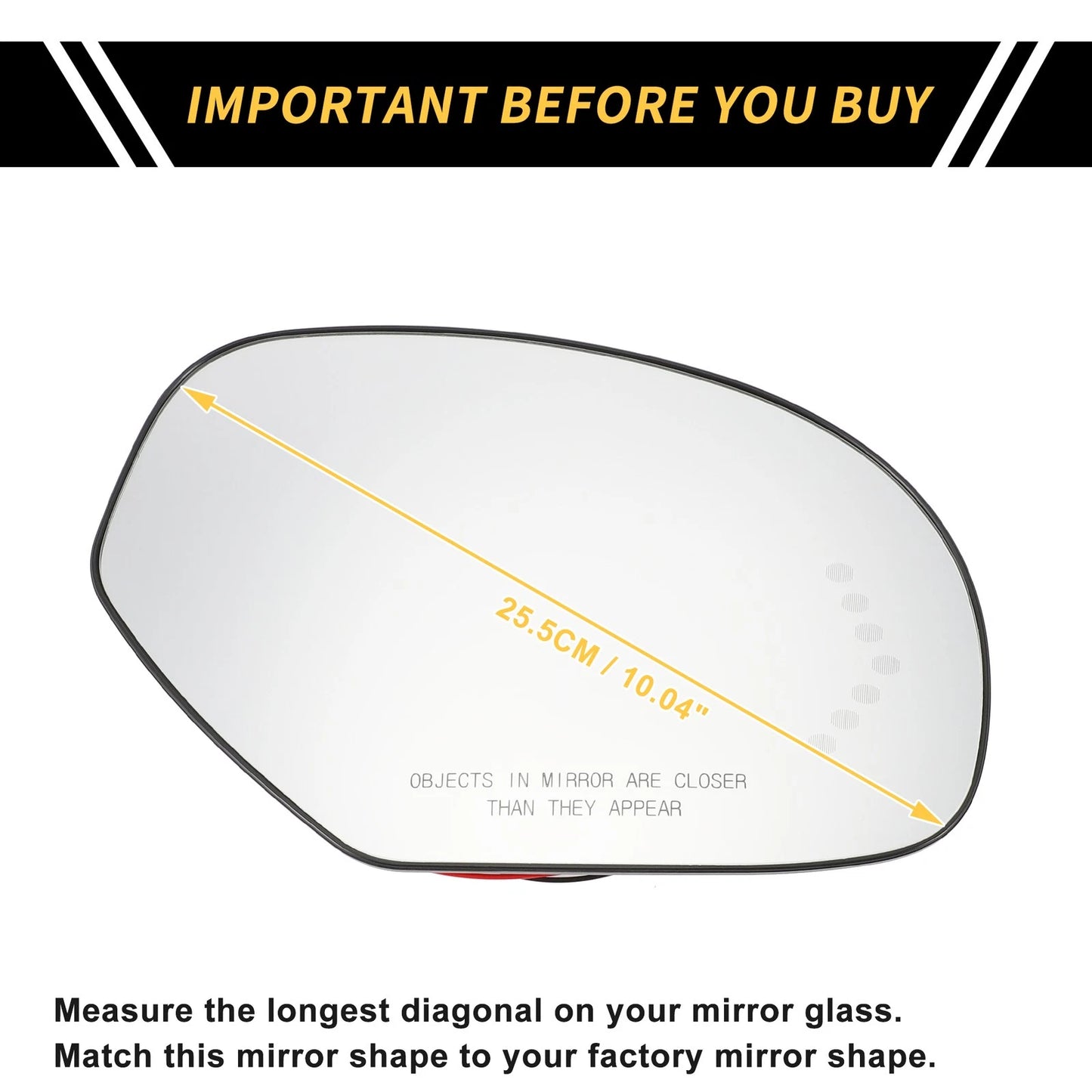 Heated Right Mirror Glass Replacement for GMC Sierra 2500 3500 HD