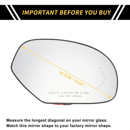 Heated Right Mirror Glass Replacement for GMC Sierra 2500 3500 HD