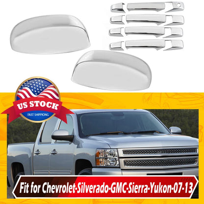 Mirror & Handle Cover Set for Chevy Silverado Tahoe Sierra Yukon (2007-2014)