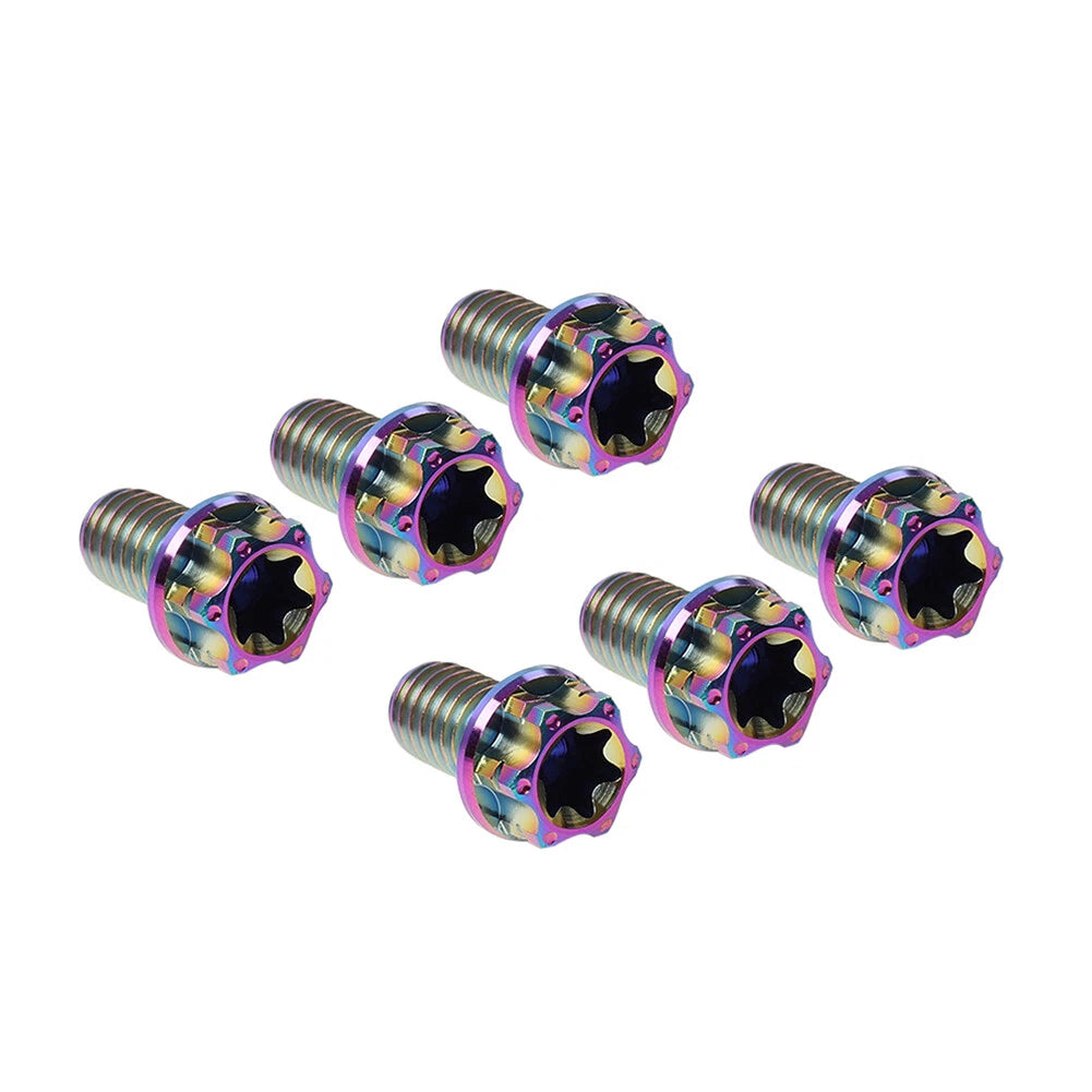 6pcs M6x20mm Titanium Torx Head Flange Screws for Bicycle Motorcycle