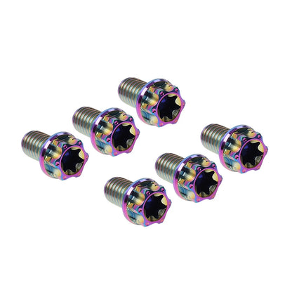 6pcs M6x20mm Titanium Torx Head Flange Screws for Bicycle Motorcycle