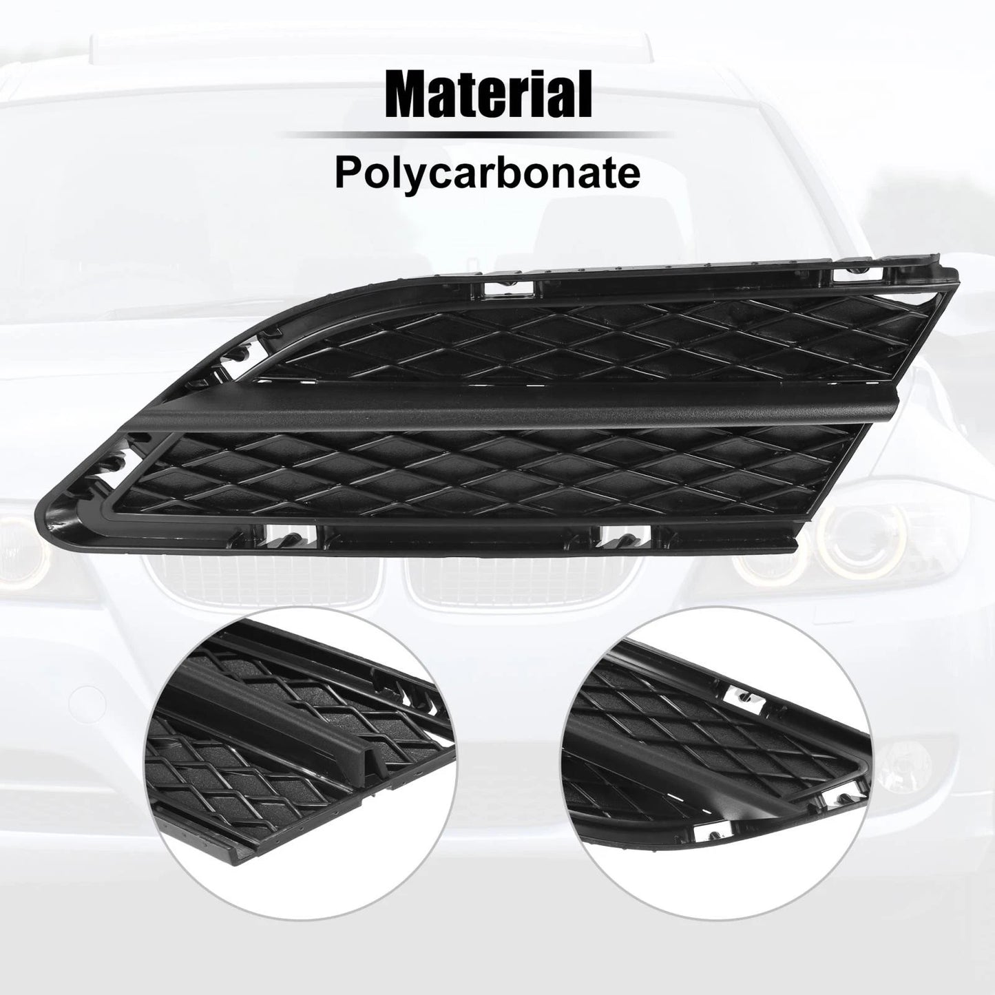 Left Car Fog Light Grille Trim for BMW 3 Series E90 2009-2012 Black