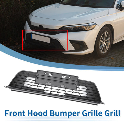 Front Upper Bumper Grille for Honda Civic 2022-2023 ABS Plastic Black
