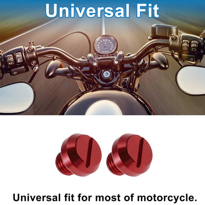 Left Hand M10x1.25 Motorcycle Mirror Hole Plugs Red Screws for Motorcycle