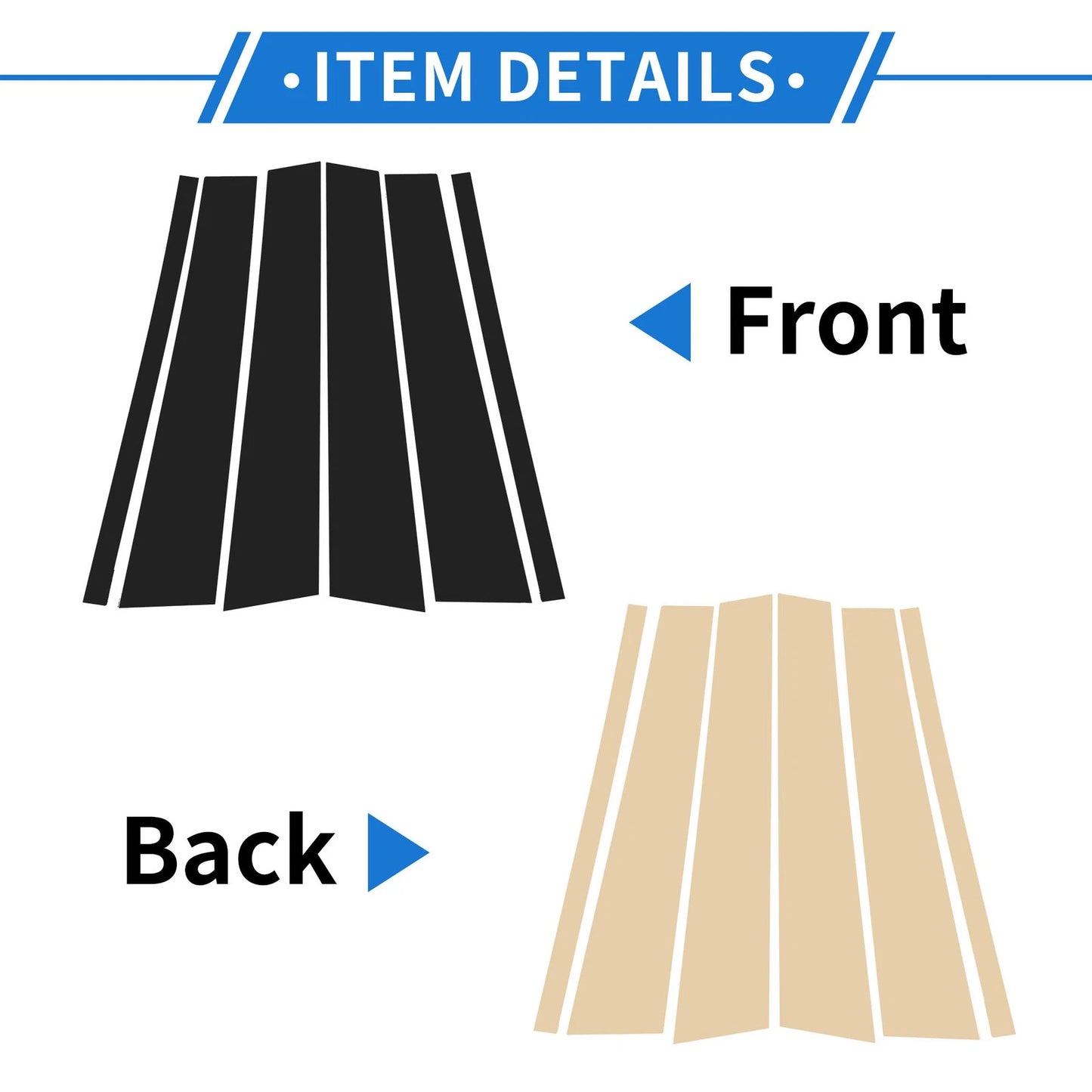 6 Pcs Door Pillar Window Trim for Land Rover Freelander 2006-2015 Black
