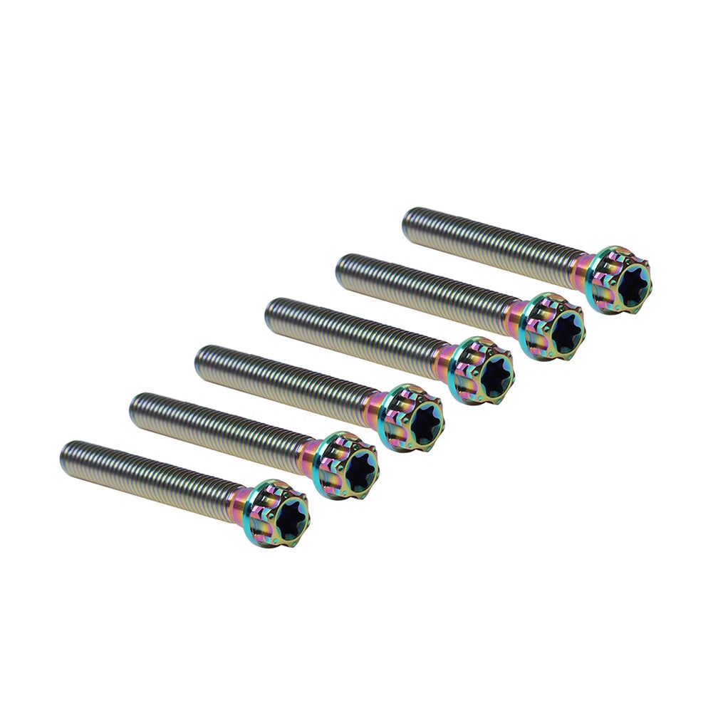 6pcs M6x50mm Titanium Torx Head Flange Screws for Motorcycle Bike