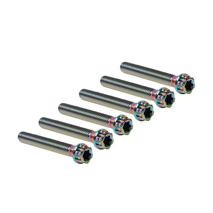 6pcs M6x50mm Titanium Torx Head Flange Screws for Motorcycle Bike