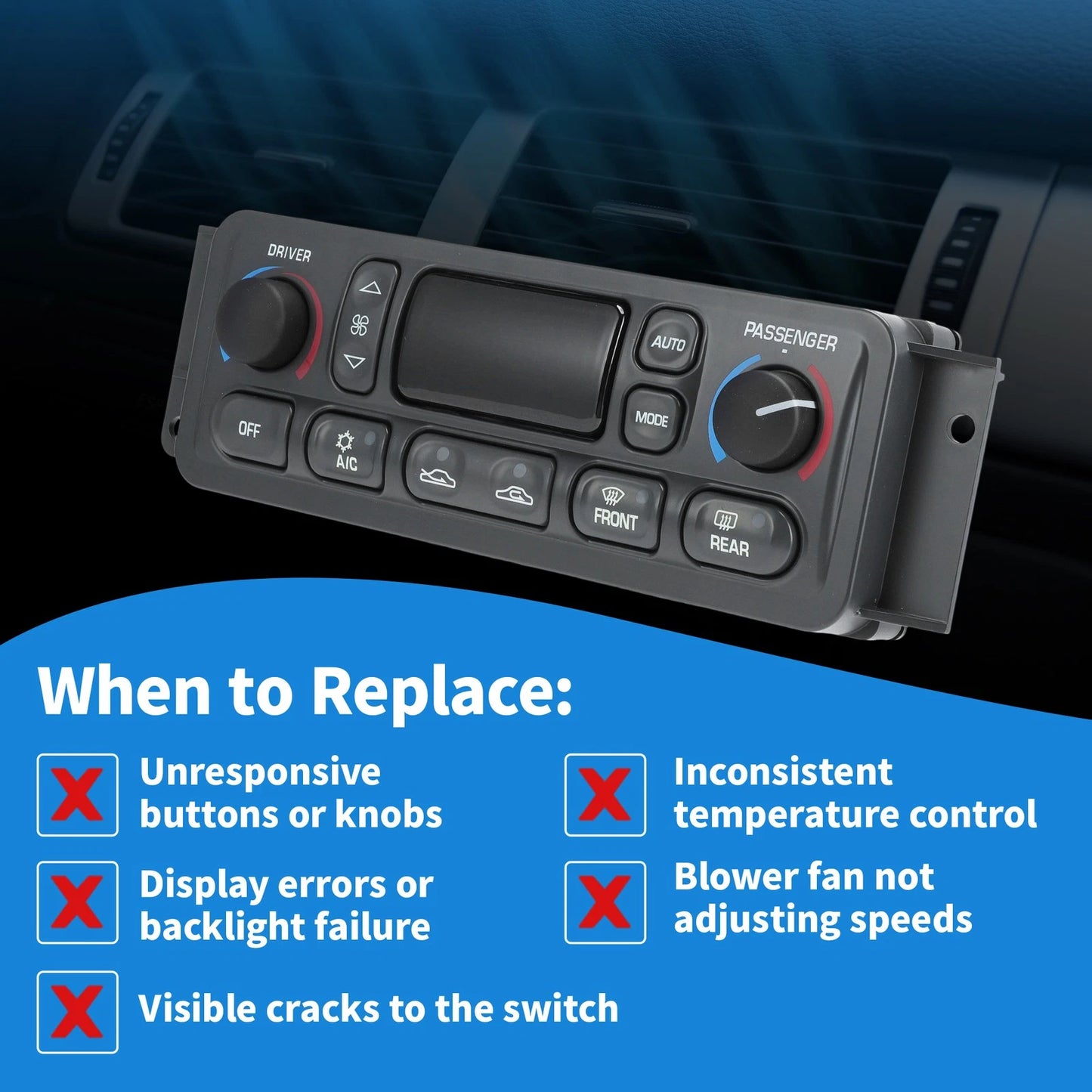 A/C Climate Control Module Panel for Chevrolet Corvette C5 5.7L (1997-2004)
