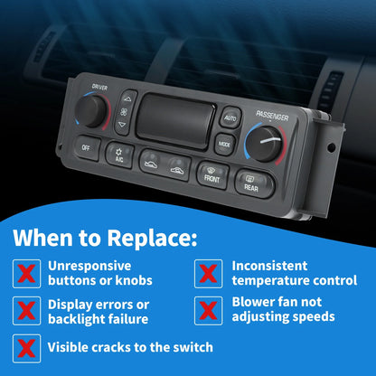 A/C Climate Control Module Panel for Chevrolet Corvette C5 5.7L (1997-2004)