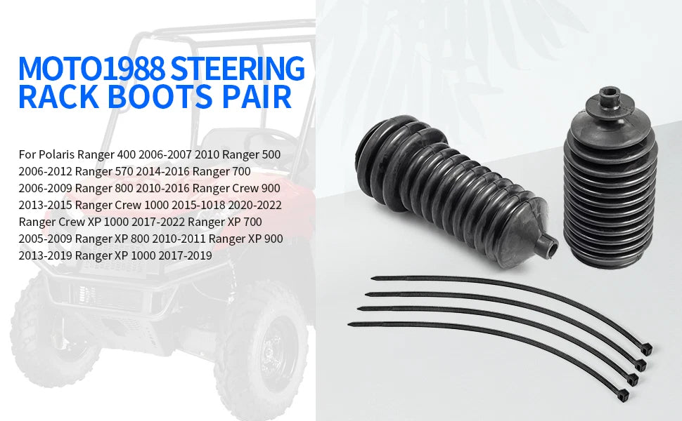 2 x Steering Rack Boots for Polaris Ranger RZR (2007–2019)