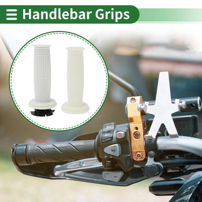 Hand Grips Cover / 7/8" 22mm / TPU White Hexagon for Motorcycle
