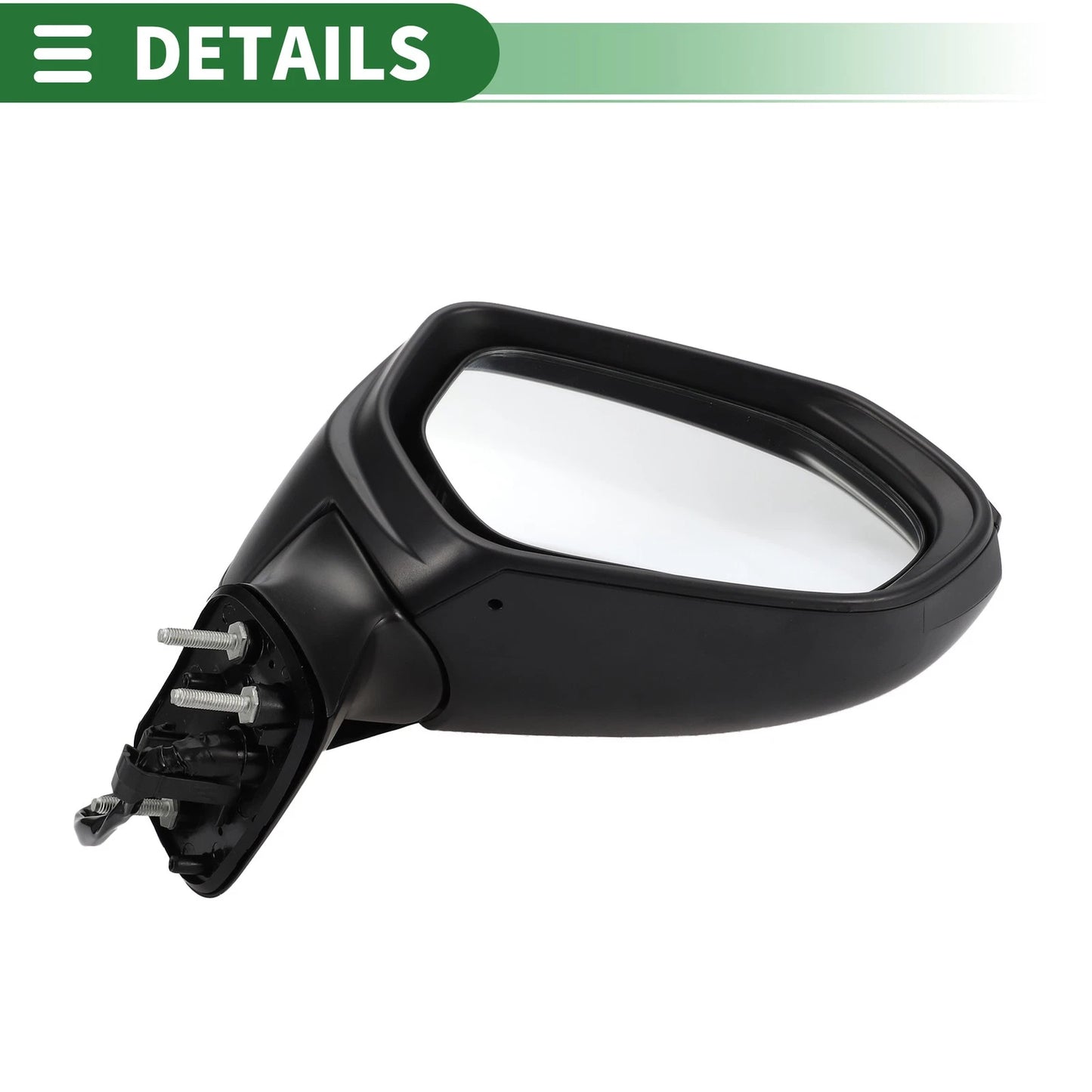 Right Side Door Mirror for Toyota Corolla Manual Folding Gloss Black (2014-2019)