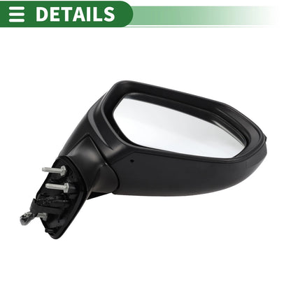 Right Side Door Mirror for Toyota Corolla Manual Folding Gloss Black (2014-2019)