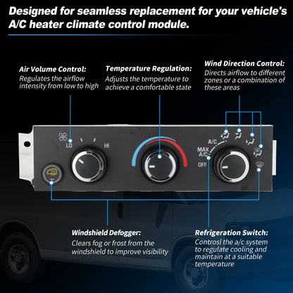 A/C Heater Climate Control Module Panel for Chevrolet Express 2500 3500