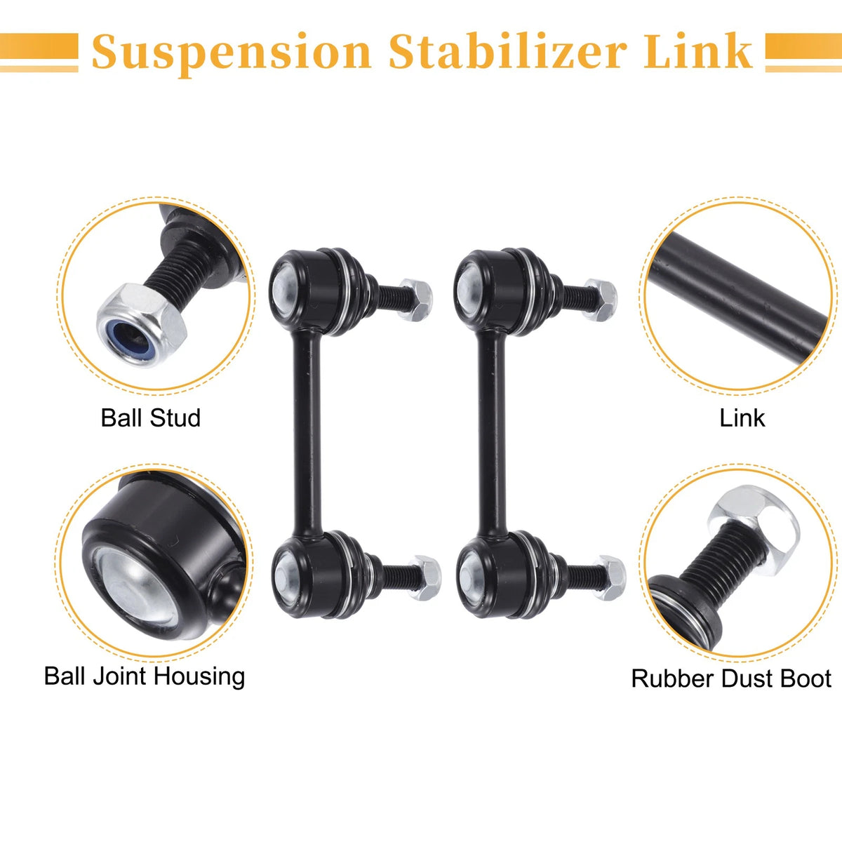 2 x Front Stabilizer Sway Bar Links for Isuzu I-290, I-280 (2006-2008)