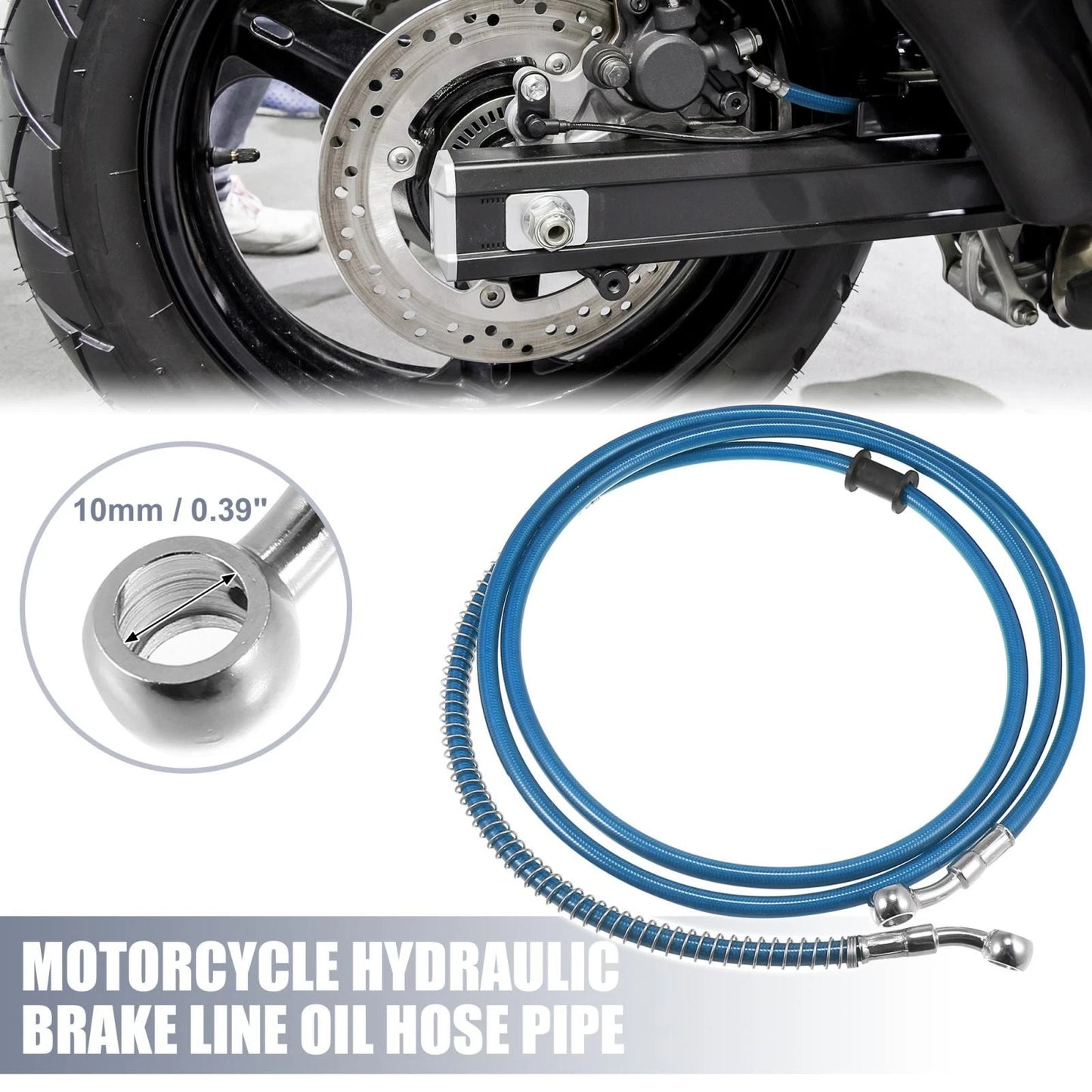 Hydraulic Brake Line / 74.8" 10mm for Motorcycle Stainless Steel Blue