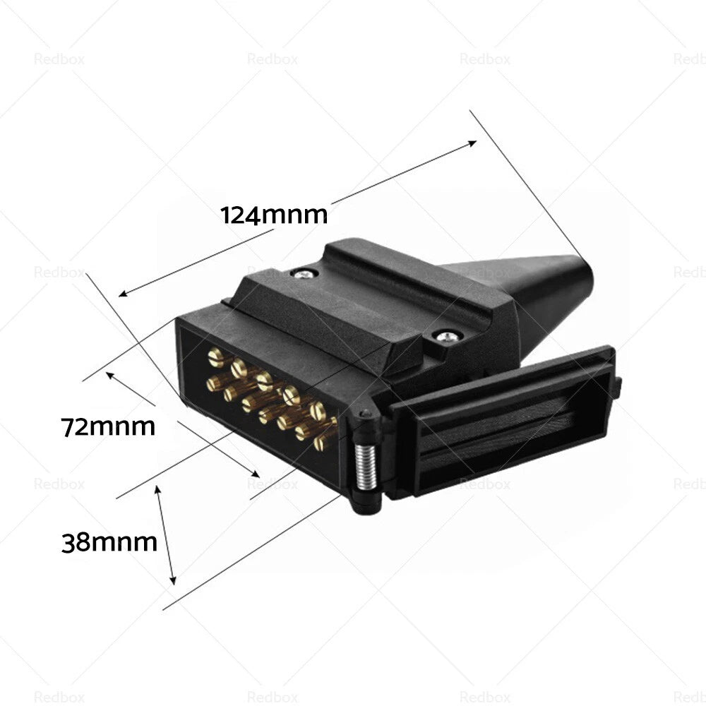 12 Pin Flat Connector Plug for Trailer Caravan Boat Vehicle