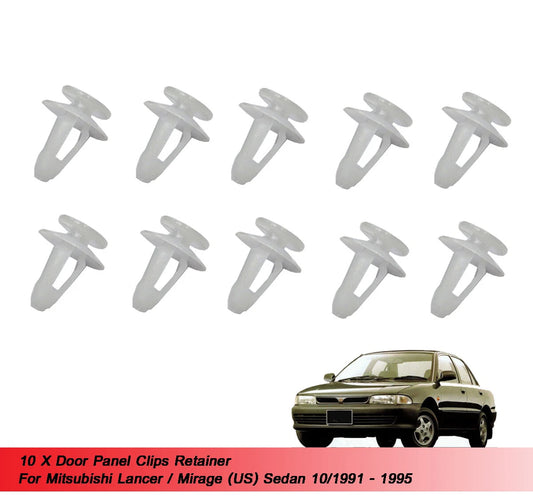 10 x Door Panel Clips for Mitsubishi Lancer Sedan (1991-1995)