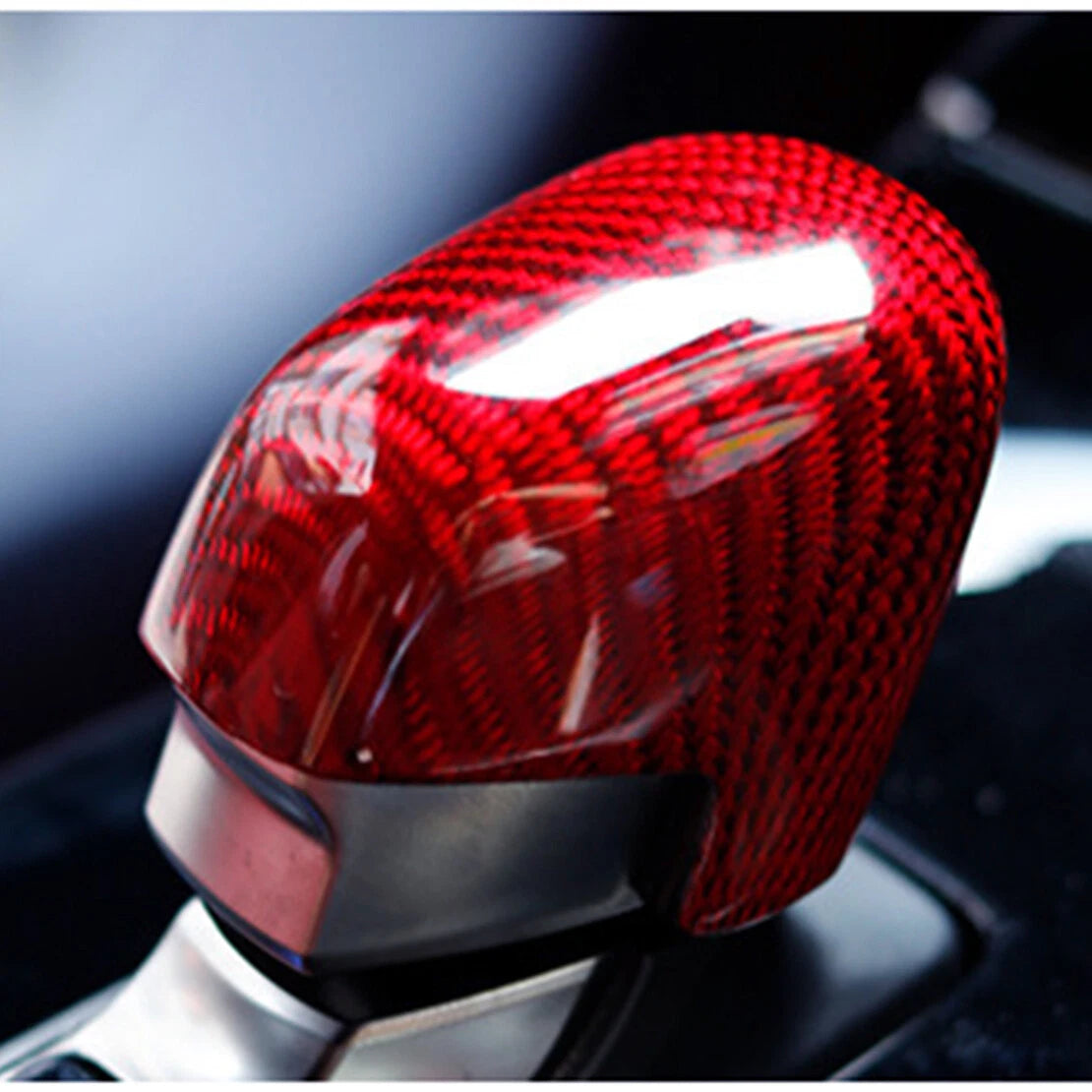 Red Carbon Fiber Gear Shift Knob Cover for Lexus RX350 500h (2023-2024)