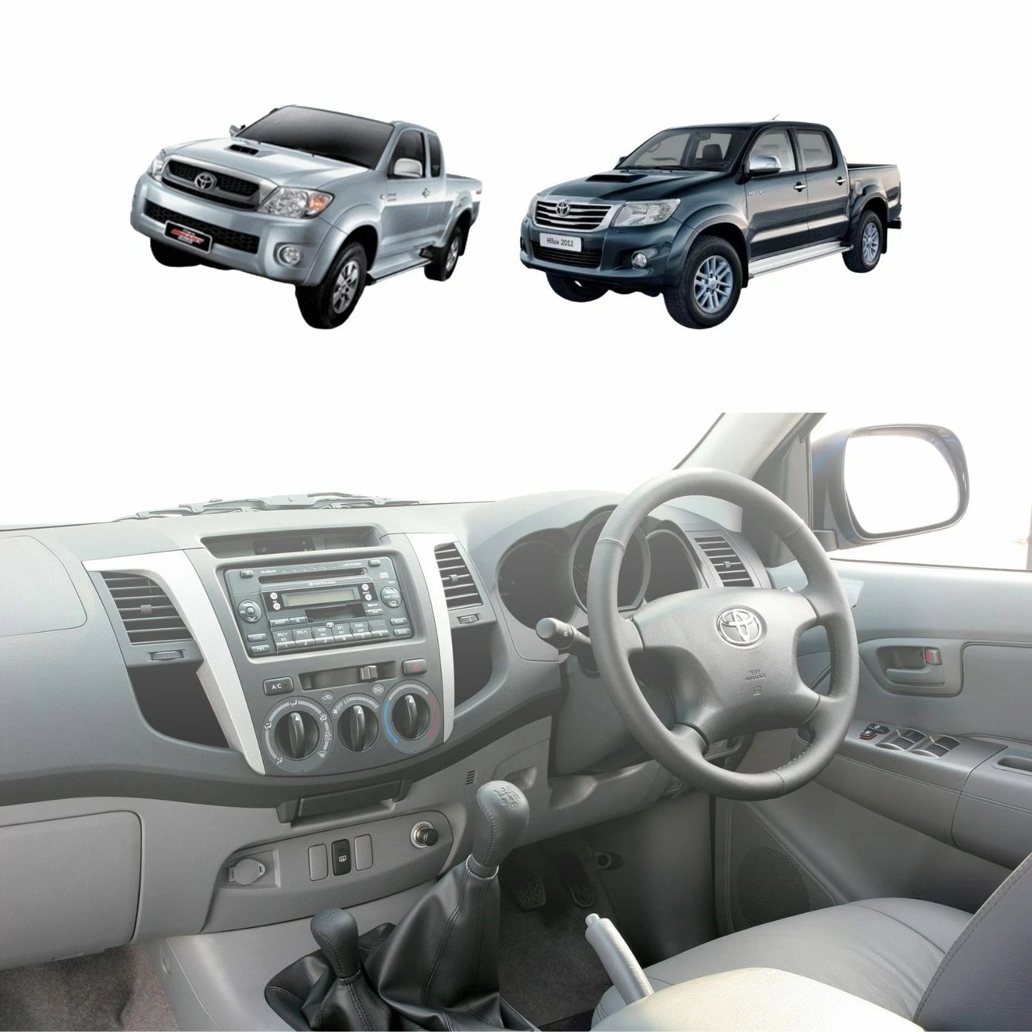 Grey LH+RH Air Vent Grille for Toyota Hilux MK6 MK7 (2005-2014)
