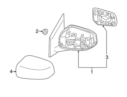 LH Mirror Cover Red for Mitsubishi Mirage A13A Attrage Sedan (2013-2020)