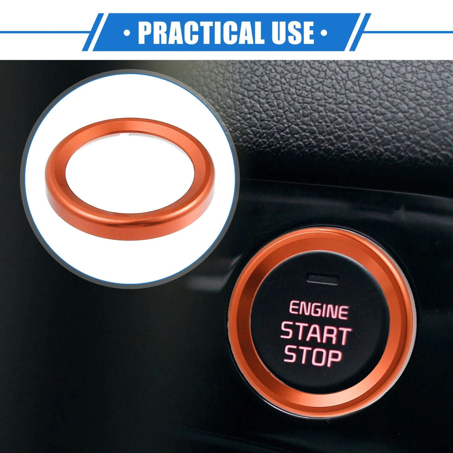 Orange Push Button Cover Trim for Ford Maverick (2022-2023)