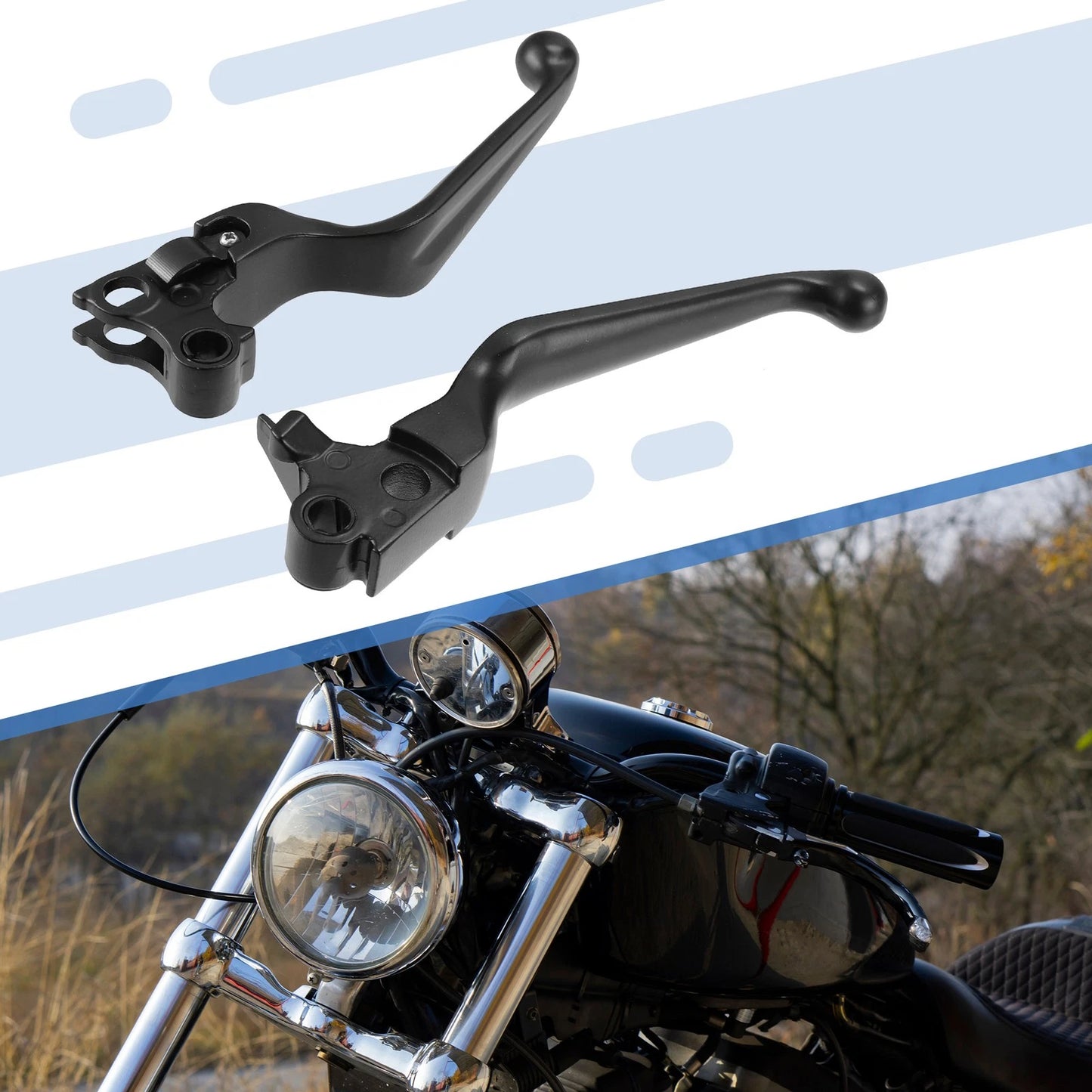 Pair / Brake Clutch Levers Aluminum Alloy Black for Sportster 883 1200 Road King