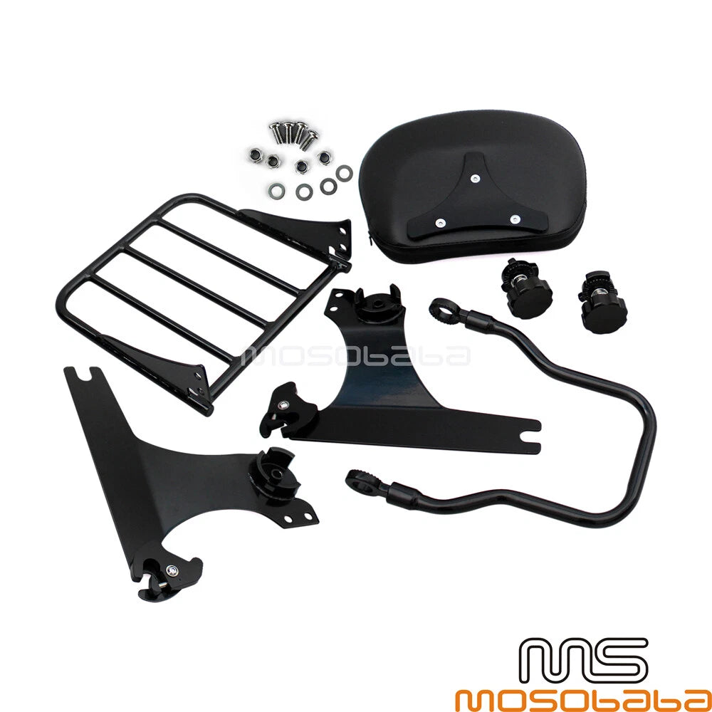 Detachable Backrest Sissy Bar Rack Set for Harley Dyna Super Glide (2005)