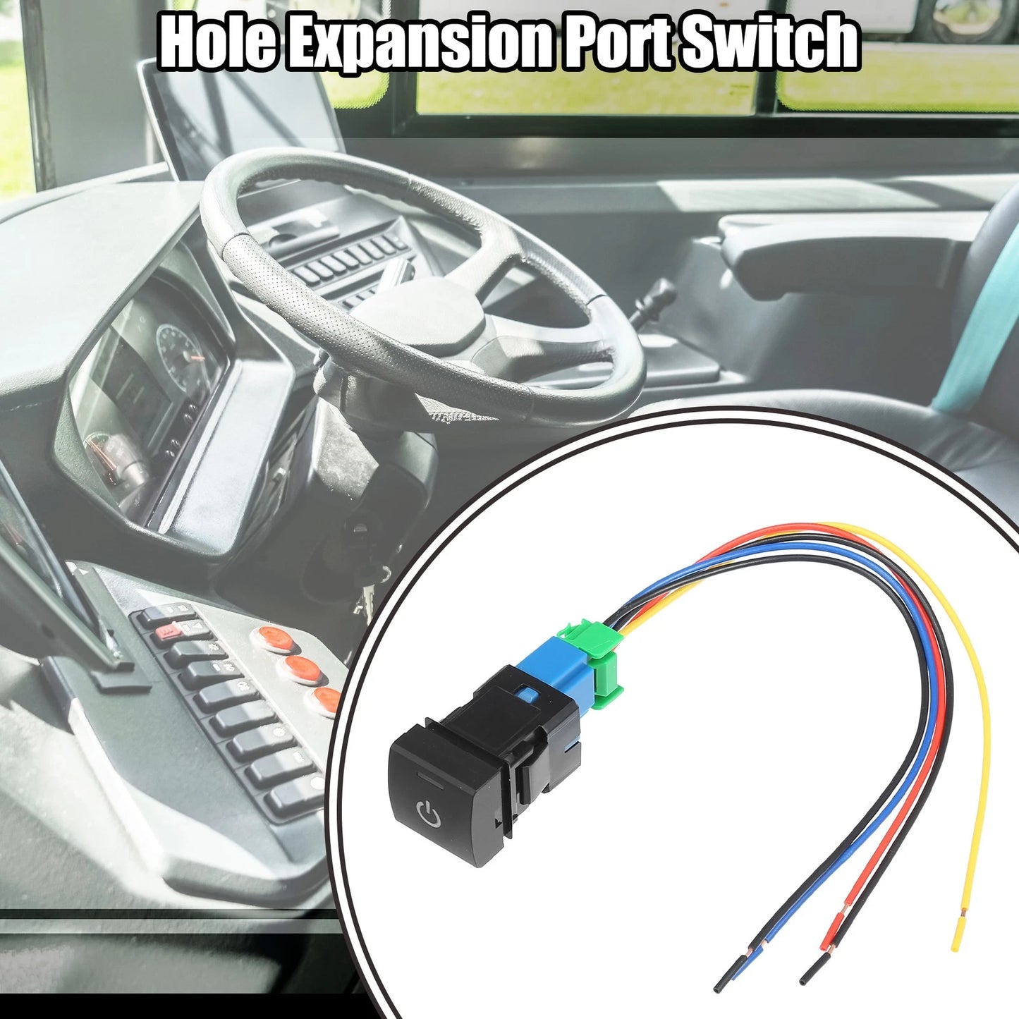 Hole Expansion Port Switch Power Switch with Wire 1 Pcs for Toyota Vehicles