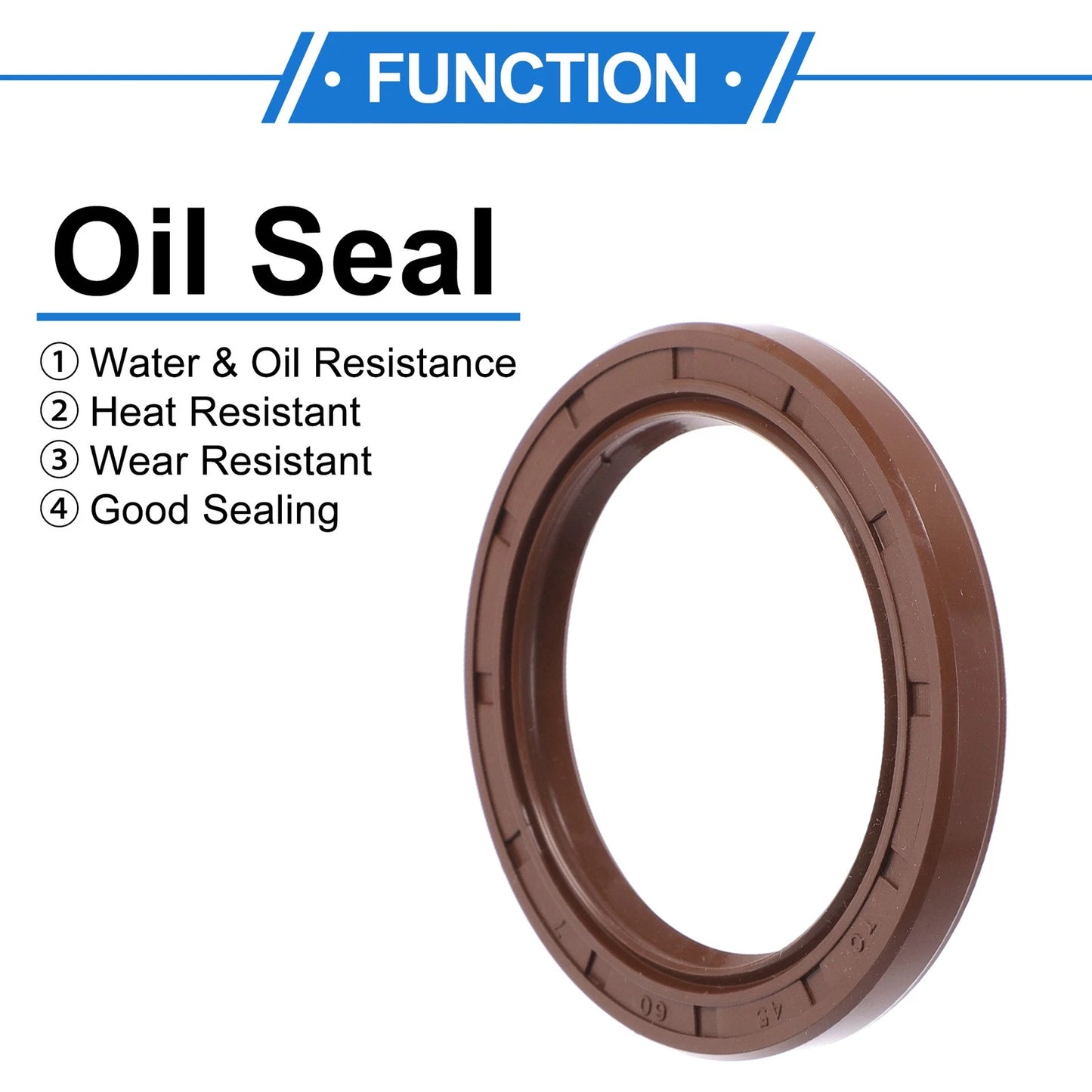 Oil Seal 45x60x7mm Brown FKM Rotary Shaft Seal 2 pcs for MakeModel