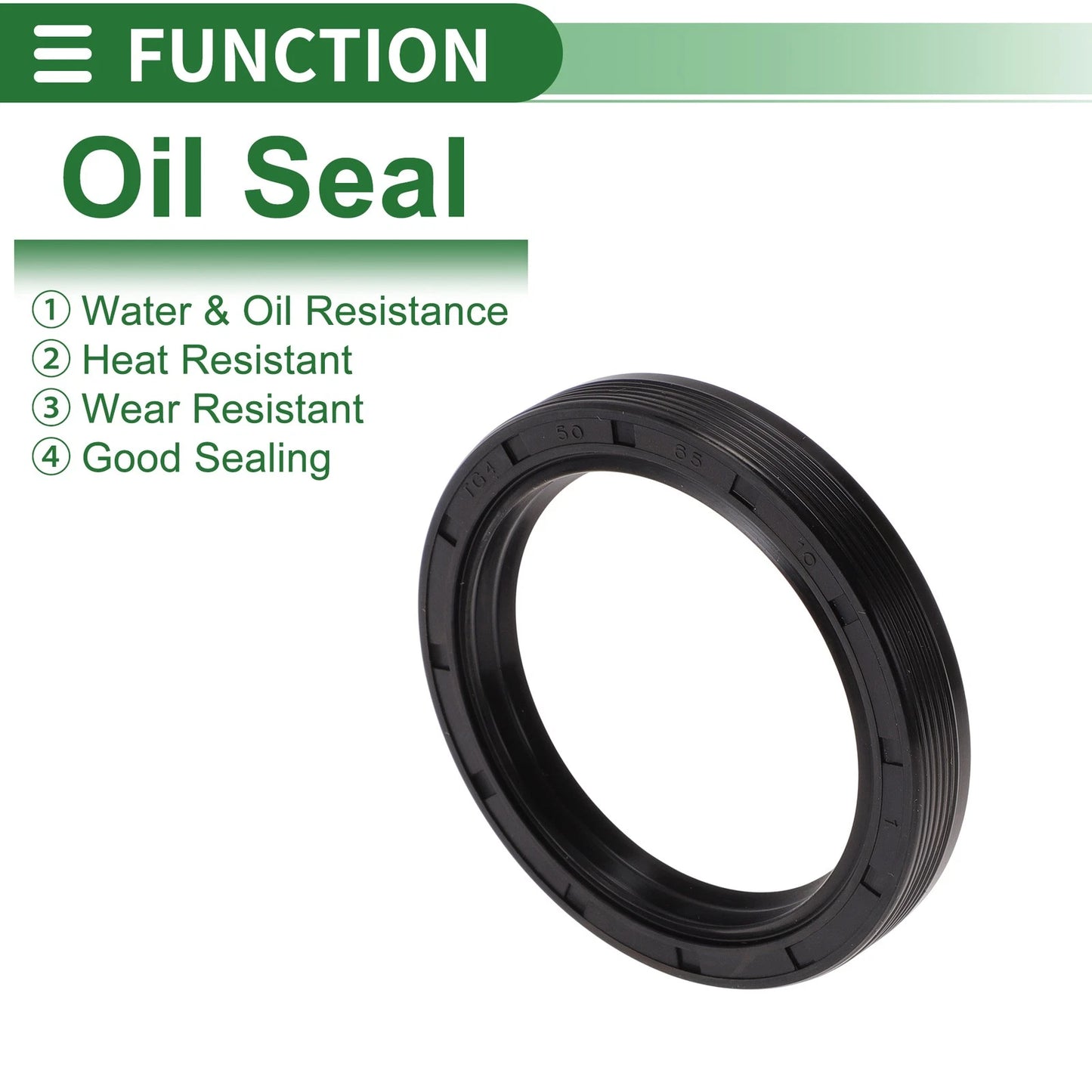 Oil Seal NBR Rubber 50x65x10mm High Pressure Black 5 Pcs