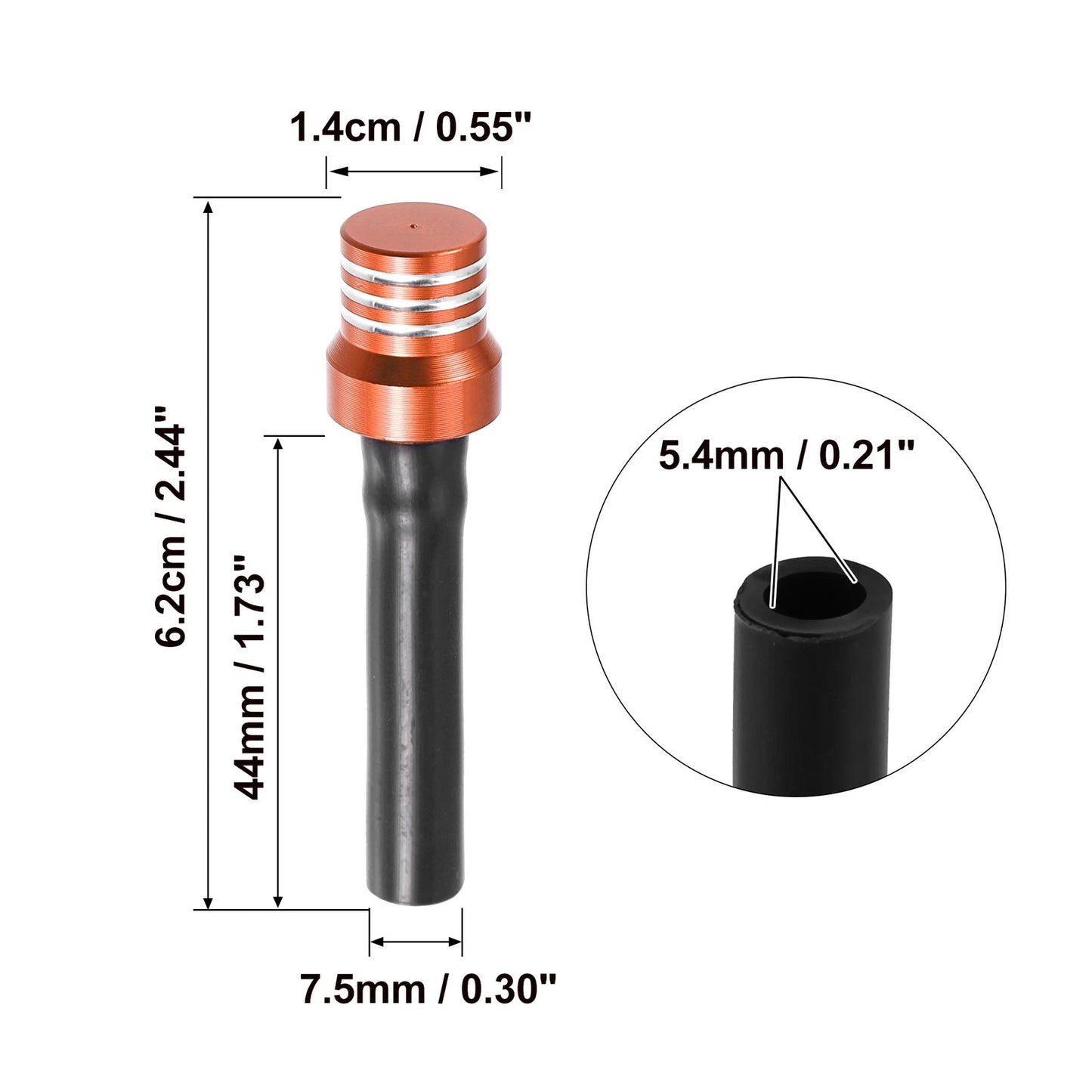 3 x Orange Universal Fuel Cap Tube with Air Vents for Motorcycles