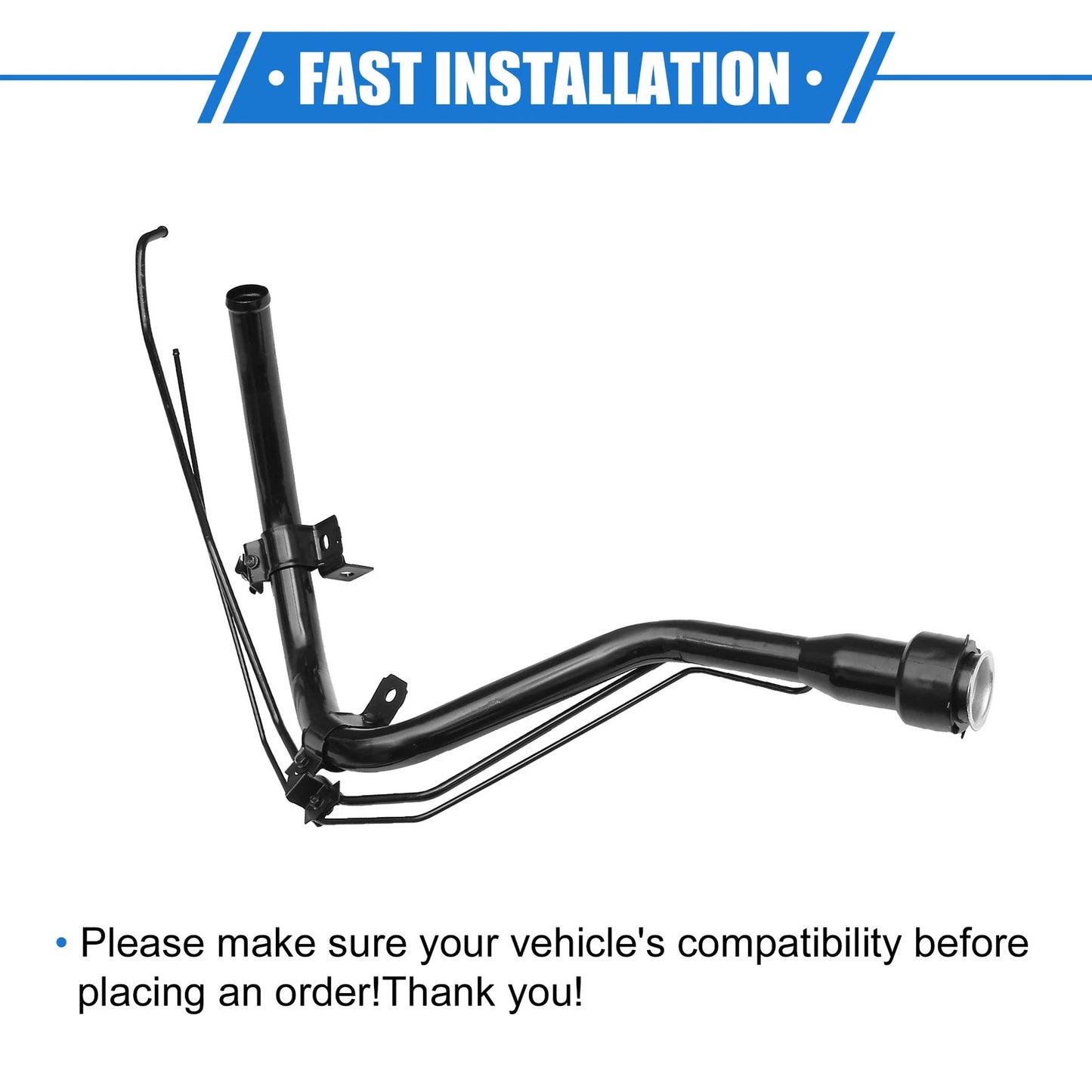 Fuel Tank Filler Neck for Toyota Camry 2.2L L4 1998-2001 Durable Metal Black