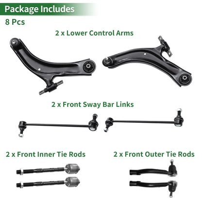 8pcs Front Suspension Control Arm Kit for Nissan Rogue (2014-2015)