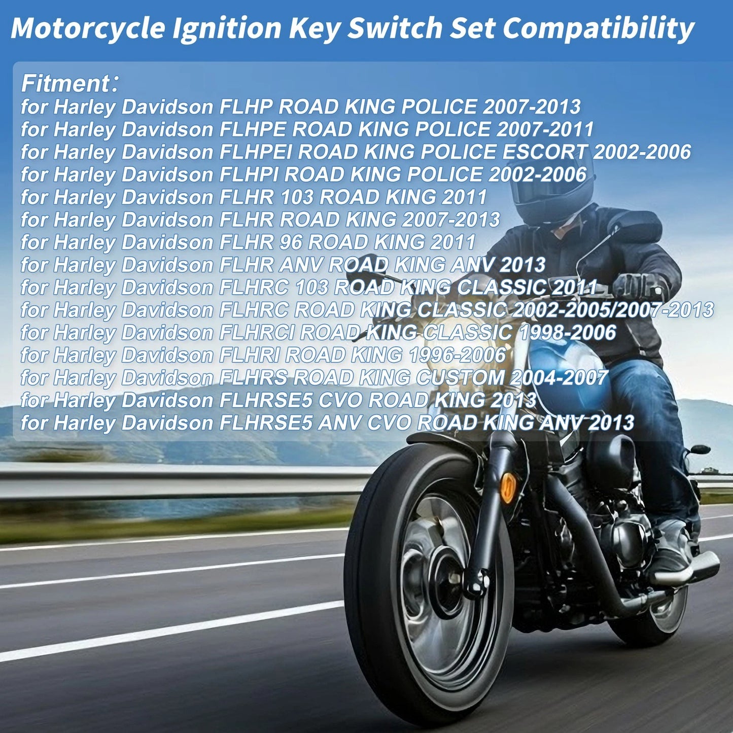 Ignition Key Switch for Harley Davidson FLHP ROAD KING POLICE (2007–2013)