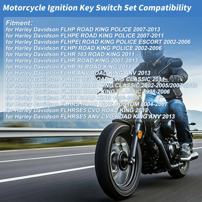 Ignition Key Switch for Harley Davidson FLHP ROAD KING POLICE (2007–2013)