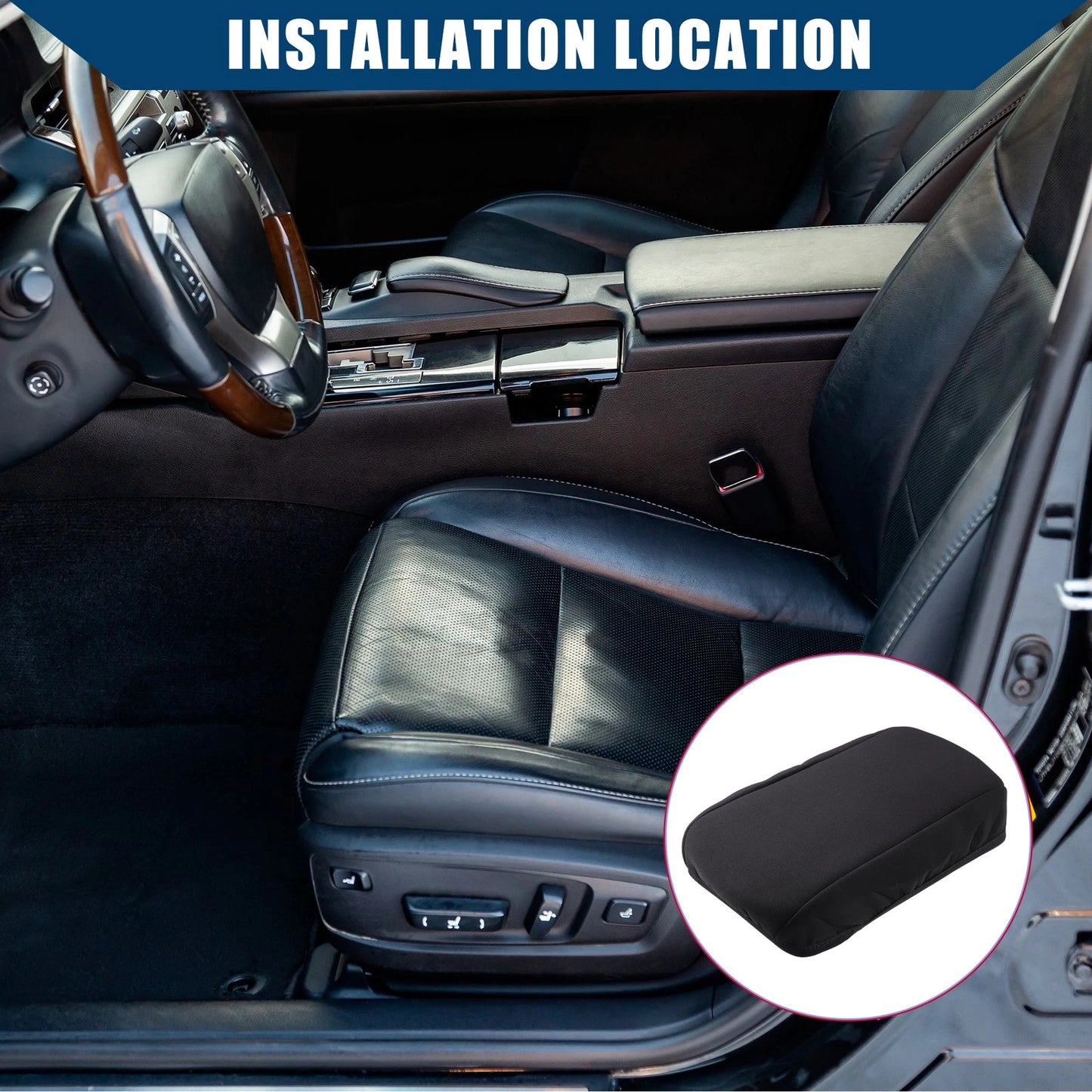 Center Console Armrest Cover for Buick Verano Neoprene Black (2015–2016)