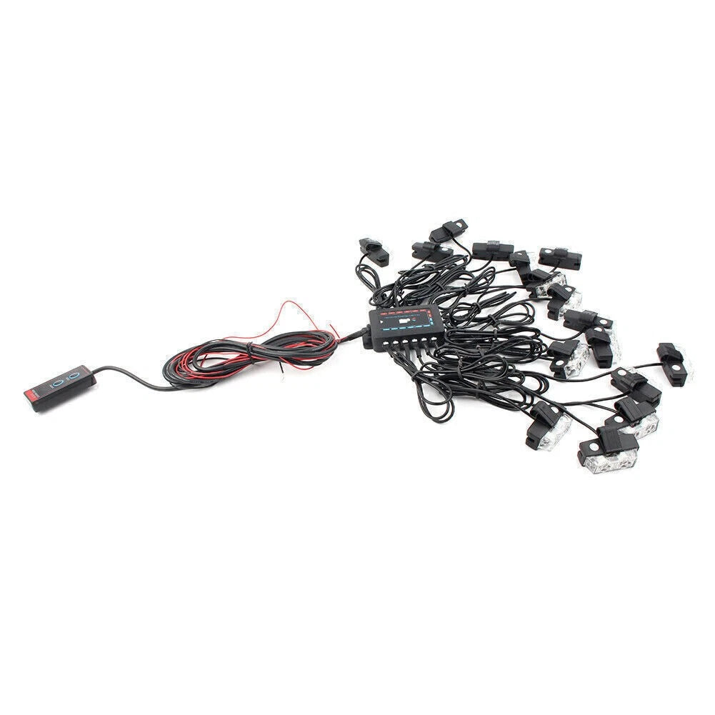 LED White Strobe Lights for Car Truck Emergency Warning Deck Dash Grill