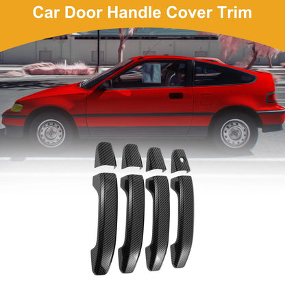Door Handle Cover Trim for Chevrolet Silverado Carbon Fiber Black