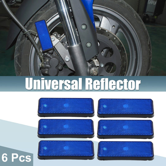 6 Pcs Universal Rectangle Reflectors for Motorcycle Garbage Cans Blue