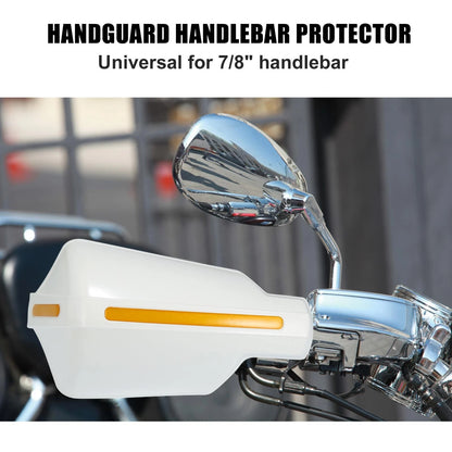Pair 7/8" Handguard Windshield Deflector Protector White for Universal