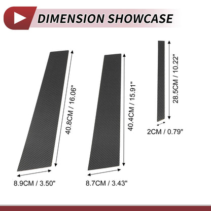 6 Pcs Door Pillar Window Trim for Mercedes E-Class (2017-2023) Carbon Fiber