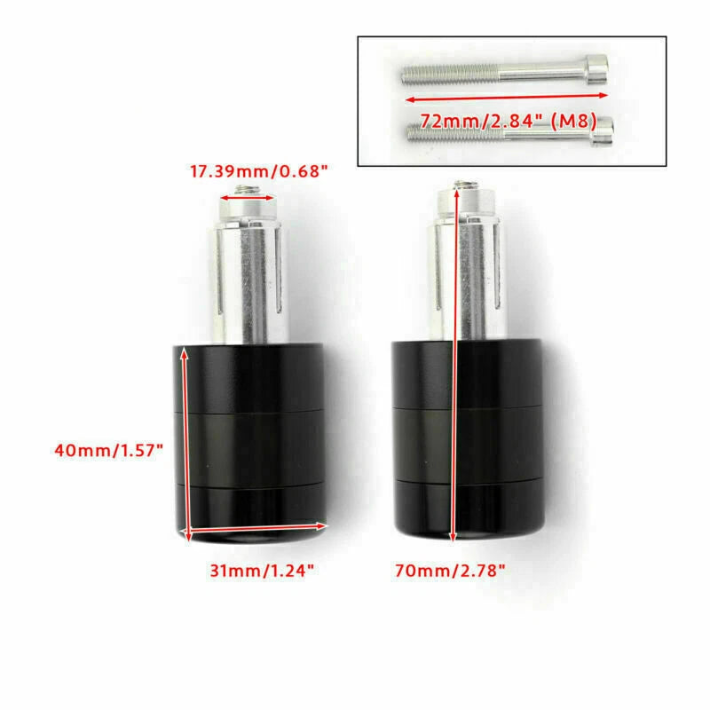 22mm Aluminum Black Motorcycle Handlebar Weights for F2
